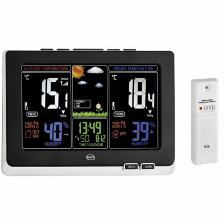 STATION METEO LCD COULEUR THERMOMETRE & HYGROMETRE INT/EXT