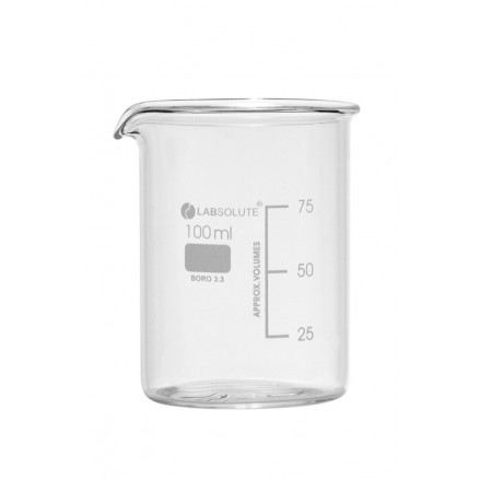 BECHER A BEC FORME BASSE VERRE BOROSILICATE GRADUE 100ML X10