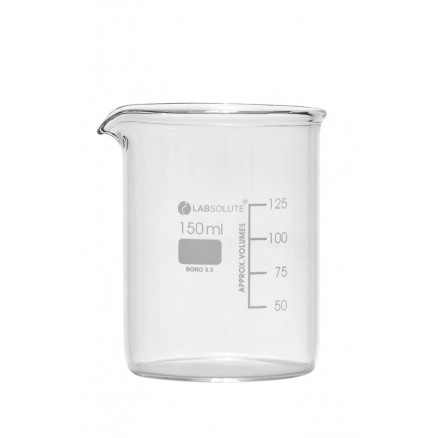 BECHER A BEC FORME BASSE VERRE BOROSILICATE GRADUE 150ML X10