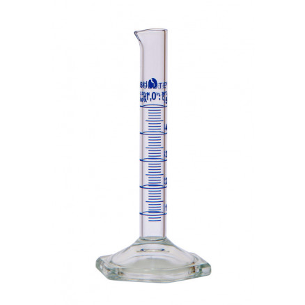 EPROUVETTE GRADUEE BLEU FORME HAUTE EN VERRE BORO.CL.A 5ML